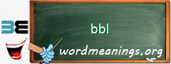 WordMeaning blackboard for bbl